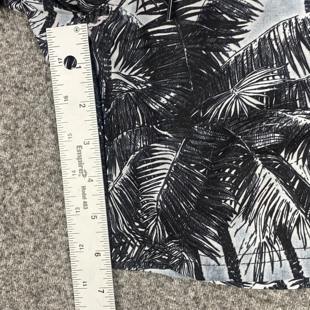Maui‎ and Sons Mens XL Swim Trunks Black White Palm Tree Tropical Board Shorts